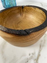 Load image into Gallery viewer, Burned Rim Oak Wooden Bowl