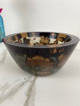 Load image into Gallery viewer, Purple &amp; Pearlescent Resin &amp; Wood Bowl
