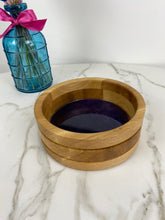 Load image into Gallery viewer, Groovy Purple Resin Wooden Bowl